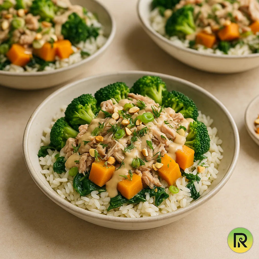 Tuna rice bowls with tahini lime