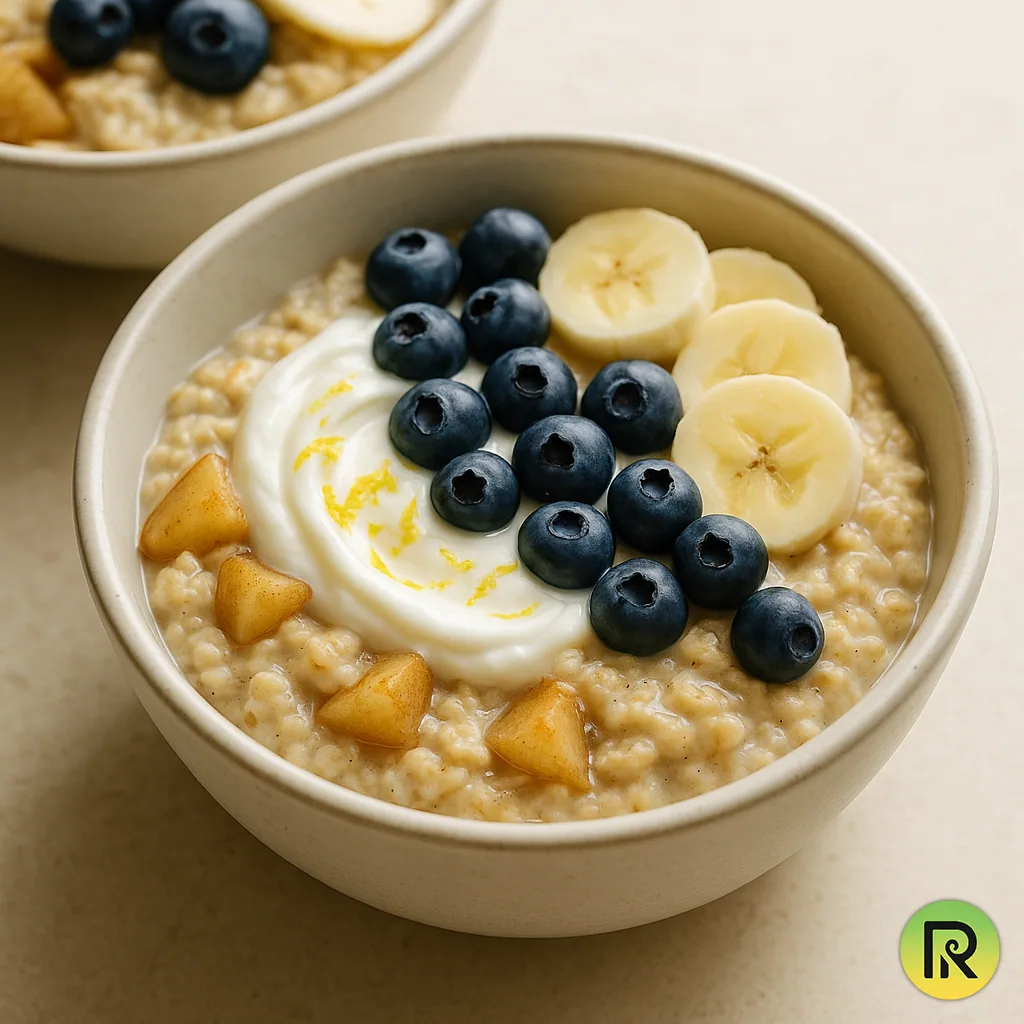 Creamy lemon-berry oat bowl